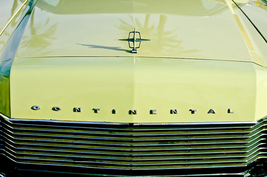 Car Photograph - 1967 Lincoln Continental Grille Emblem - Hood Ornament by Jill Reger
