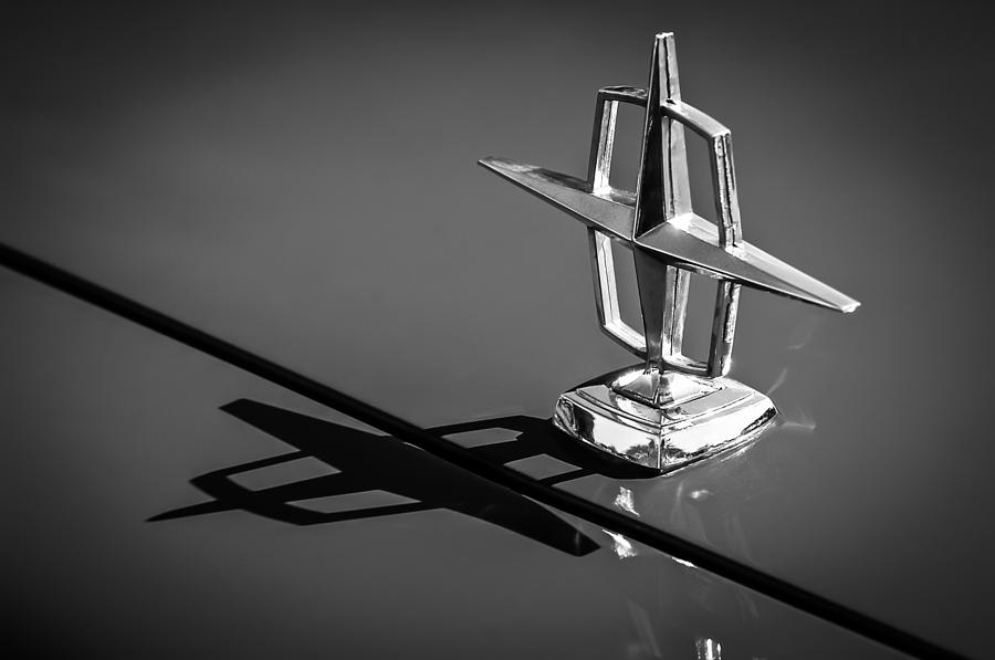 1967 Lincoln Continental Hood Ornament -1204bw Photograph by Jill Reger
