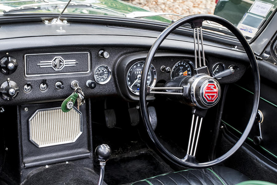 1967 MGB Roadster Interior Photograph by Georgia Clare