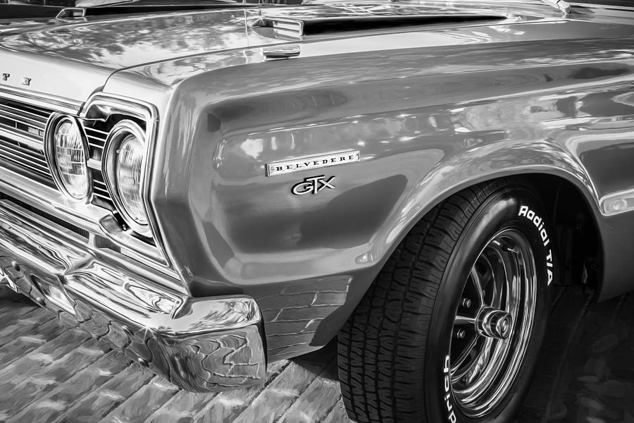 1967 Plymouth Belvedere GTX 440 Painted BW   Photograph by Rich Franco