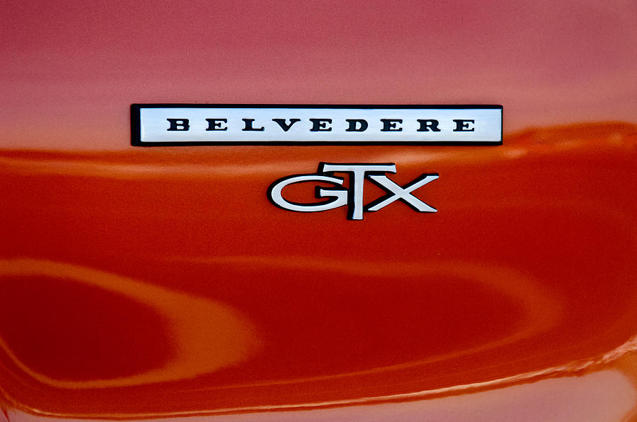Car Photograph - 1967 Plymouth GTX Belvedere Emblem by Jill Reger