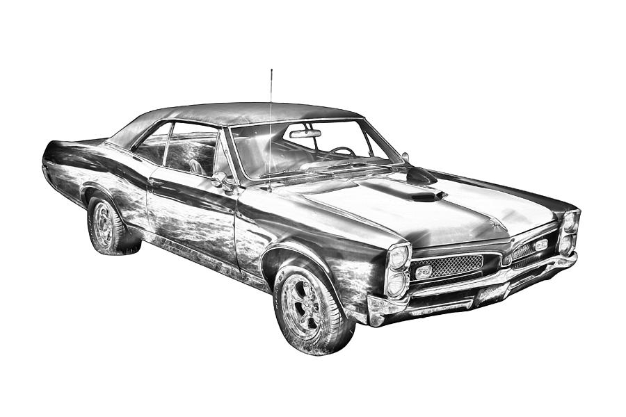 1967 Pontiac GTO Muscle Car Illustration Photograph by Keith Webber Jr