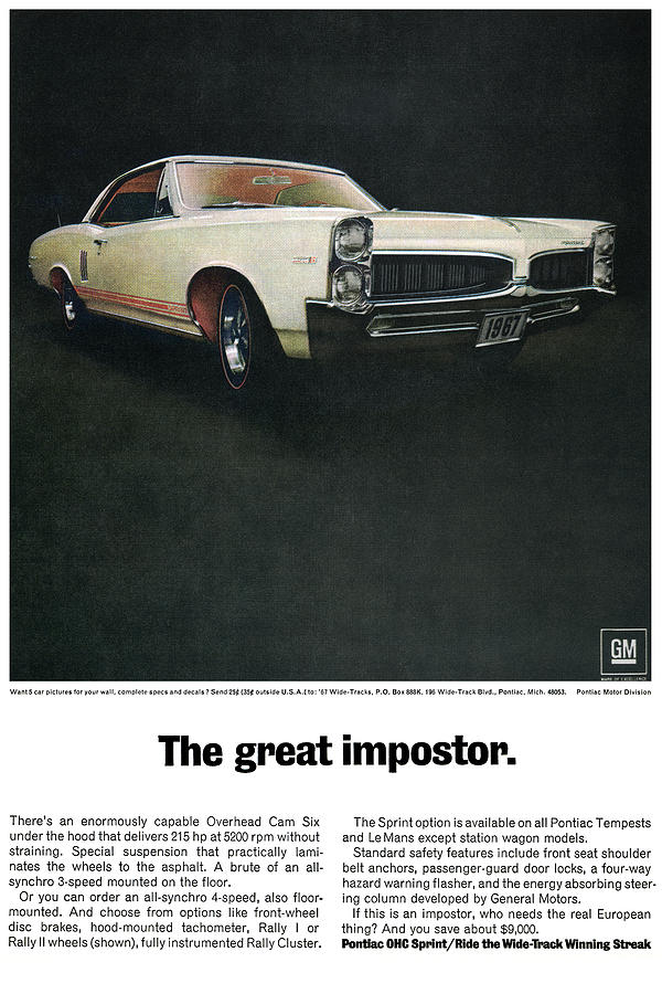Detroit Digital Art - 1967 Pontiac Tempest by Digital Repro Depot