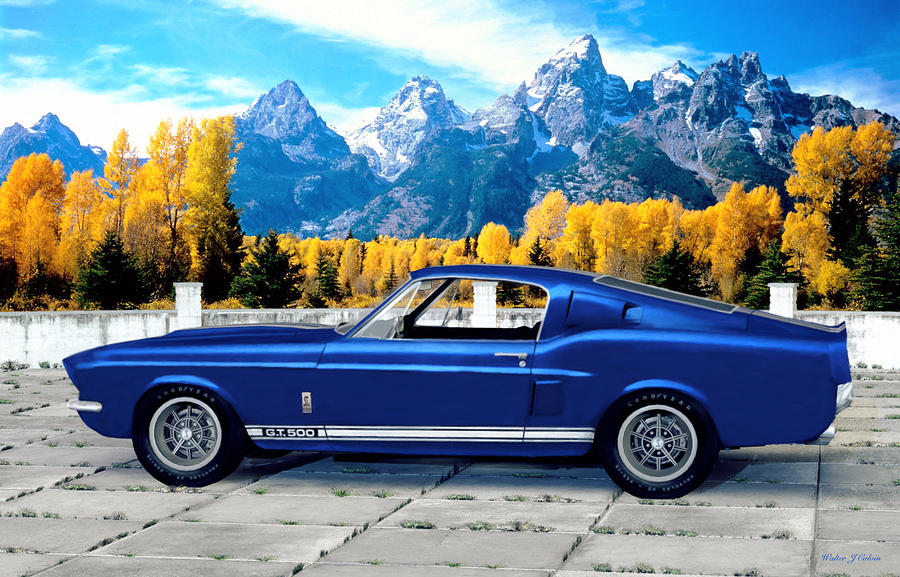 Cobra Digital Art - 1967 Shelby Mustang GT 500 by Walter Colvin