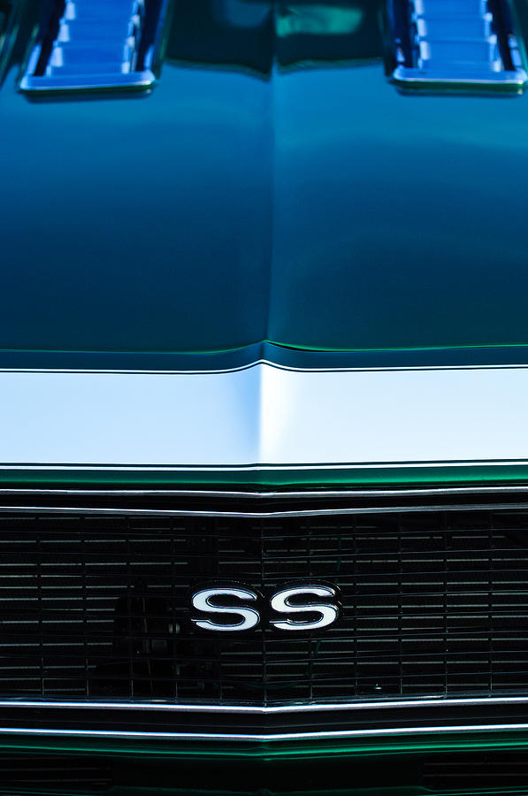 Car Photograph - 1968 Chevrolet Camaro SS Grille Emblem by Jill Reger