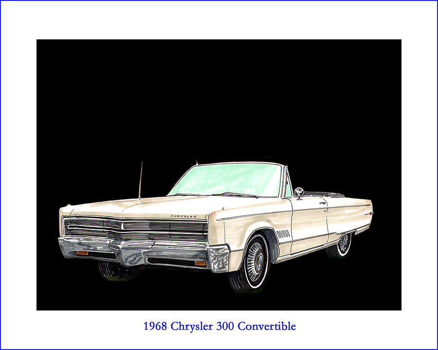 1968 Chrysler 300 Convertible Painting by Jack Pumphrey