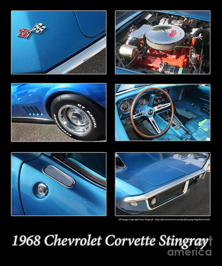 Vintage Photograph - 1968 Corvette Stringray-Blue by Gary Gingrich Galleries