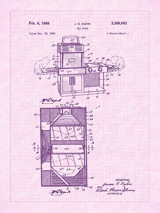 1968 Easy Bake Toy Oven Patent Art Photograph by Barry Jones - Fine Art