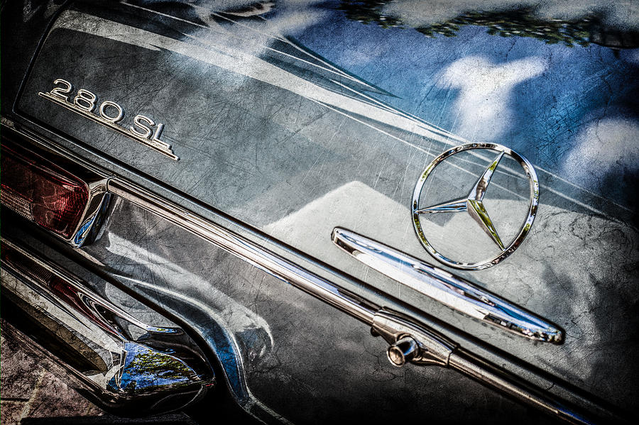 1968 Mercedes-Benz 280 SL Roadster Rear Emblem -0310ac Photograph by Jill Reger