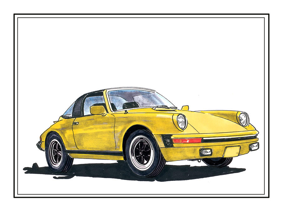 1968 Porsche Targa Painting by Jack Pumphrey