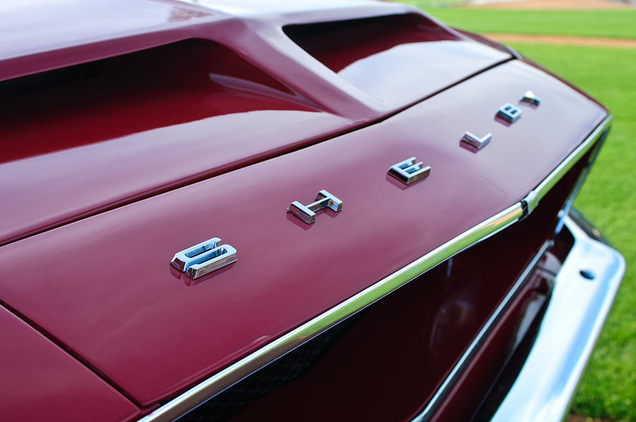 1968 Shelby GT350 Hood Emblem Photograph by Jill Reger