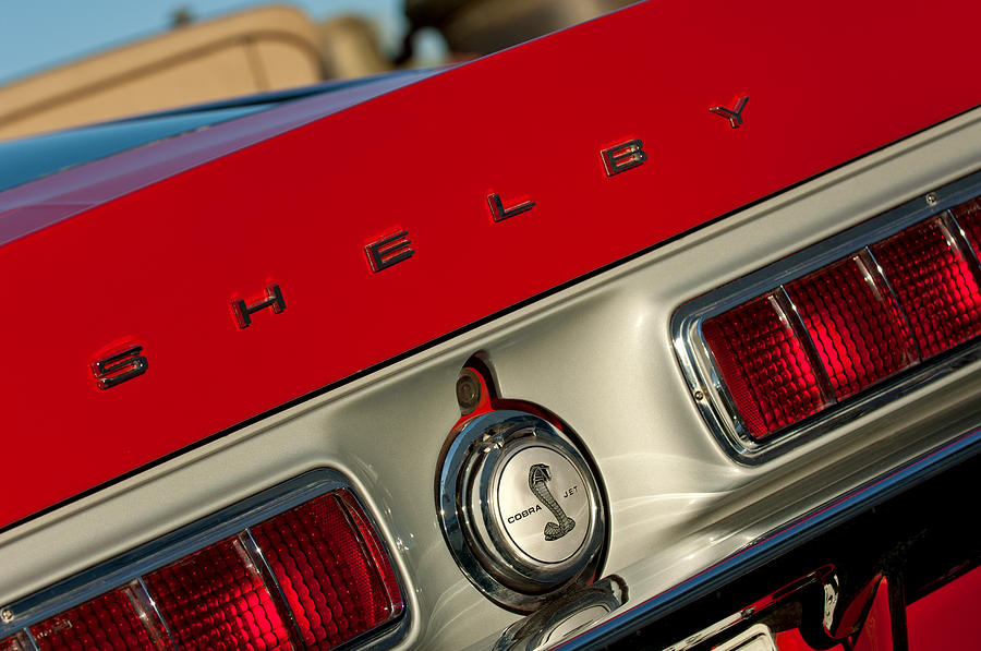 1968 Shelby GT500 KR Fastback Rear Emblem - Taillights Photograph by Jill Reger