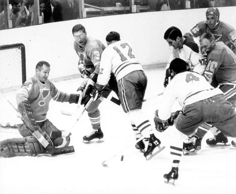 1968 Stanley Cup Finals - Game 1:  Montreal Canadiens v St. Louis Blues Photograph by B Bennett