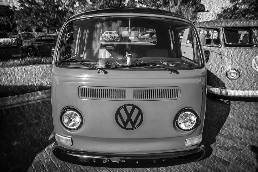 1968 VW Type 2 Pick Up Truck Painted BW  Photograph by Rich Franco