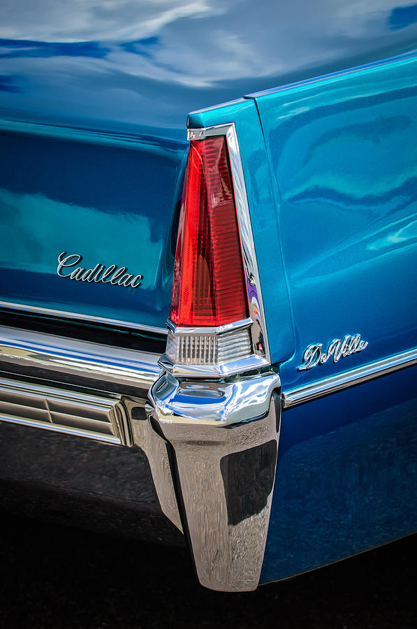 Car Photograph - 1969 Cadillac DeVille Taillight Emblems -0890c by Jill Reger