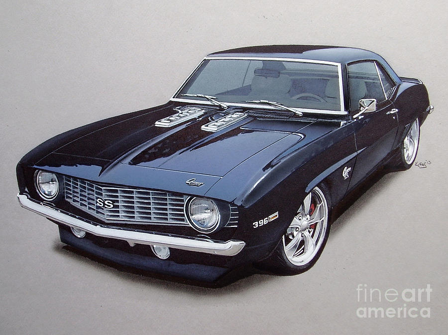 1969 Camaro SS Custom Drawing by Paul Kuras - Fine Art America