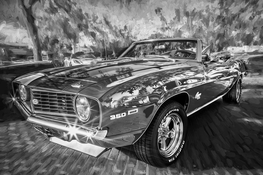 1969 Chevy Camaro SS Painted BW  Photograph by Rich Franco
