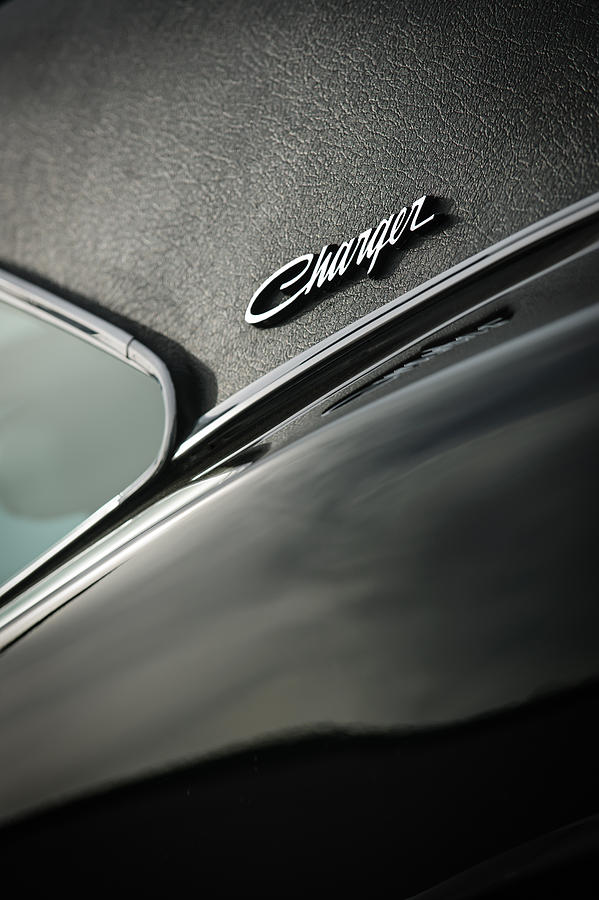 1969 Dodge Charger R-T Side Emblem Photograph by Jill Reger