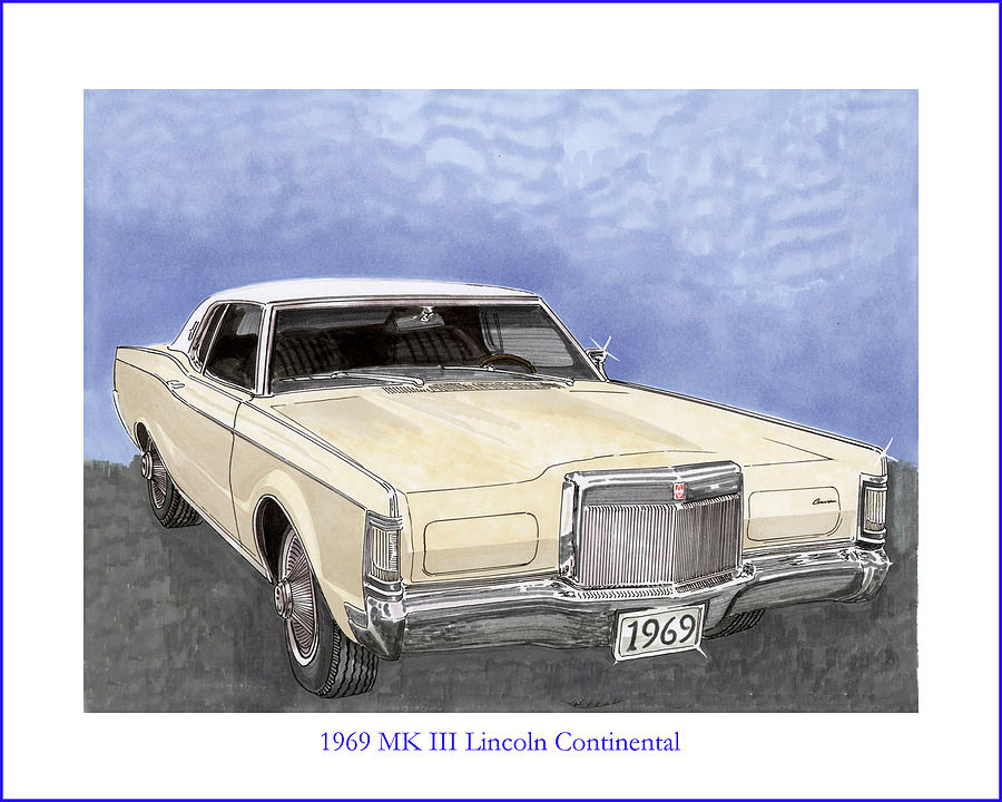 1969 Lincoln M K  I I I Continental Painting by Jack Pumphrey