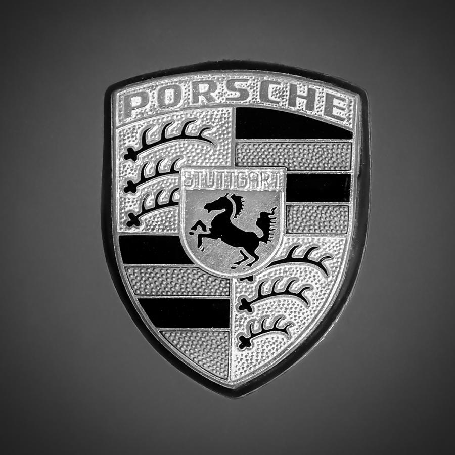 1969 Porsche 911 Targa Emblem - 0611bw55 Photograph by Jill Reger ...