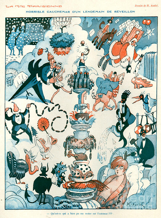 Christmas Drawing - 1920s France La Vie Parisienne Magazine #197 by The Advertising Archives