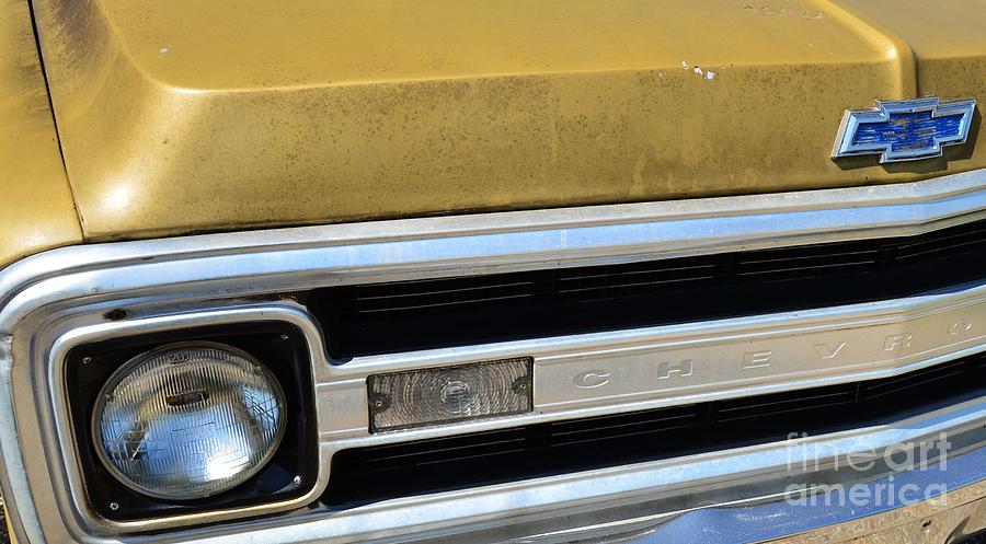 Classic 1970 Chevy Hood Emblem Photograph by Bob Sample
