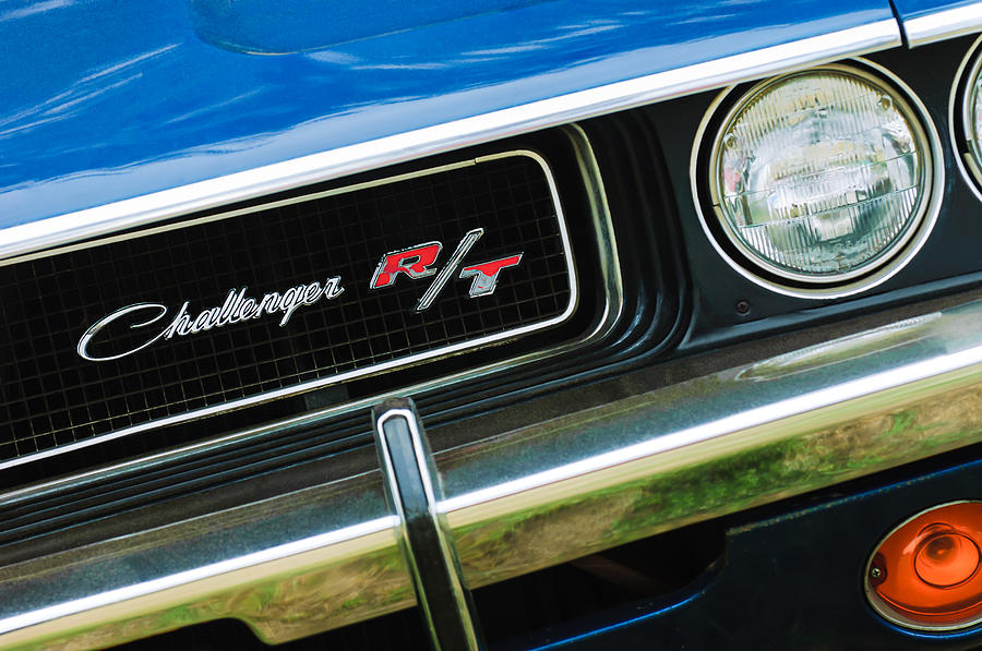 1970 Dodge Challenger RT Convertible Grille Emblem Photograph by Jill Reger