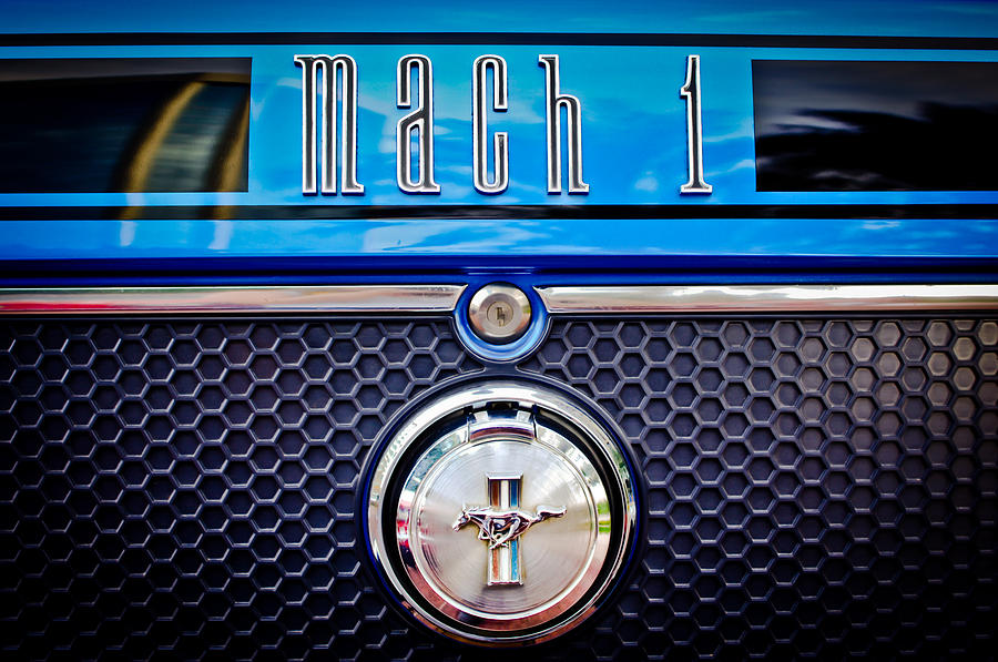 Transportation Photograph - 1970 Ford Mustang GT Mach 1 Emblem by Jill Reger