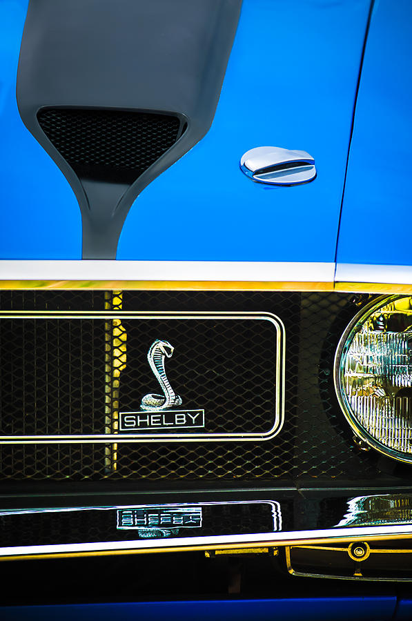 1970 Ford Mustang GT350 Replica Grille Emblem Photograph by Jill Reger