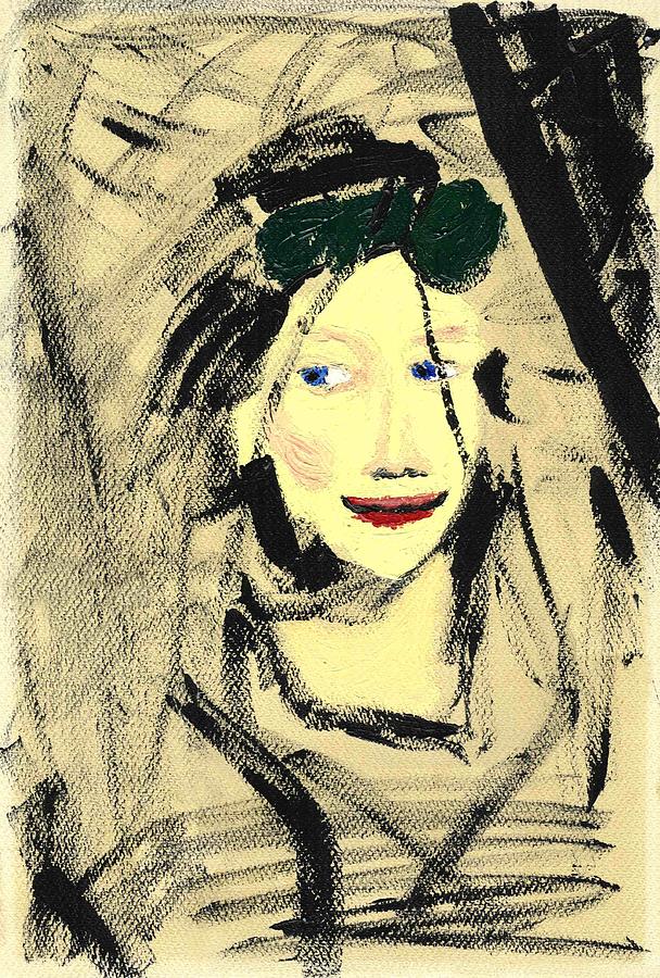 1970 Girl or Sad Face Painting by Aaron Aadamson