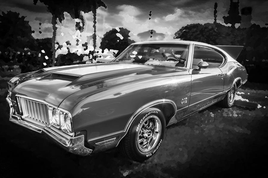 1970 Oldsmobile 442 W30 BW Photograph by Rich Franco