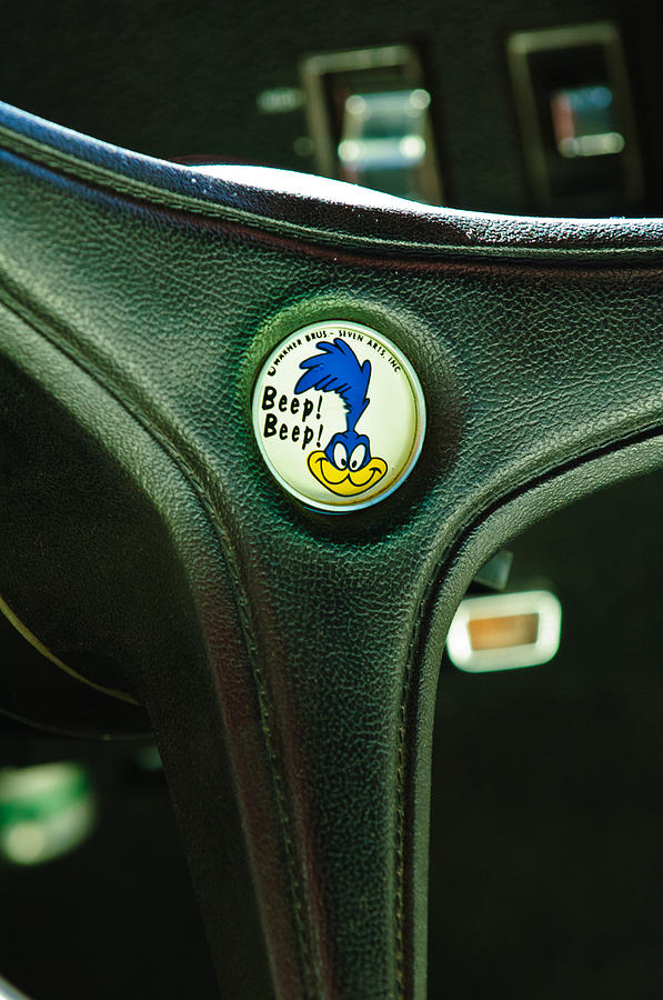 Car Photograph - 1970 Plymouth Superbird Steering Wheel Emblem by Jill Reger