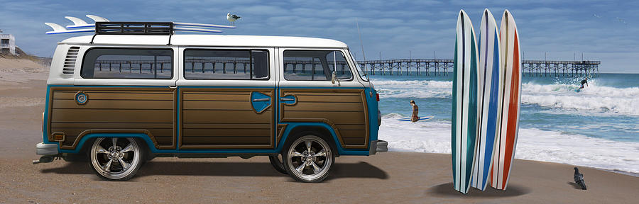 1970 VW Bus Woody Photograph by Mike McGlothlen