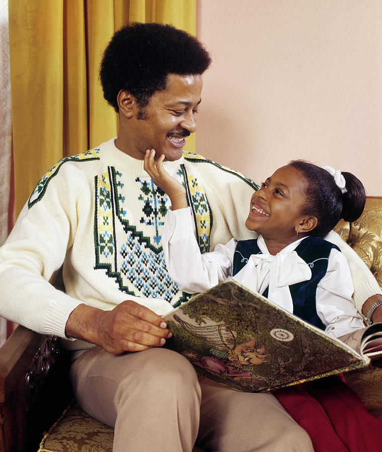 1970s Happy African American Father Photograph By Vintage Images - Pixels