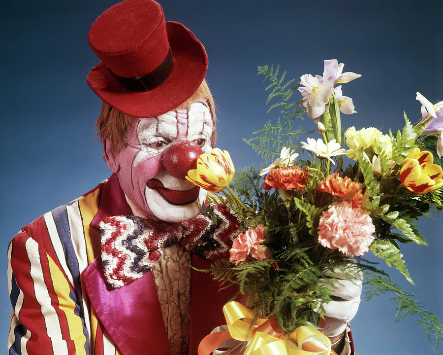 1970s Portrait Happy Circus Clown Photograph by Vintage Images - Fine ...