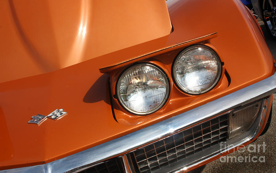 Orange Photograph - 1971 Chevrolet Corvette Stingray Coupe - Orange - Front End - 8973 by Gary Gingrich Galleries