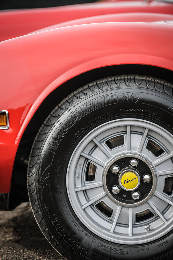 1971 Ferrari Dino 246 GT Wheel Emblem -0345c Photograph by Jill Reger