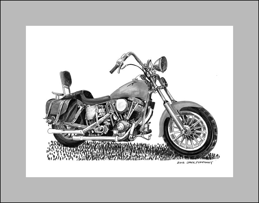 1971 Harley Davidson S O A Shovel head F  L Drawing by Jack Pumphrey