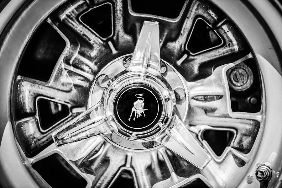 1971 Lamborghini Miura SV Wheel Emblem -0982bw Photograph by Jill Reger