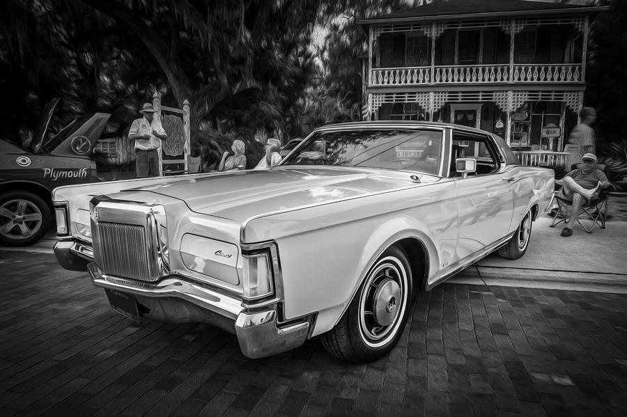 1971 Lincoln Continental Mark III Painted BW   Photograph by Rich Franco