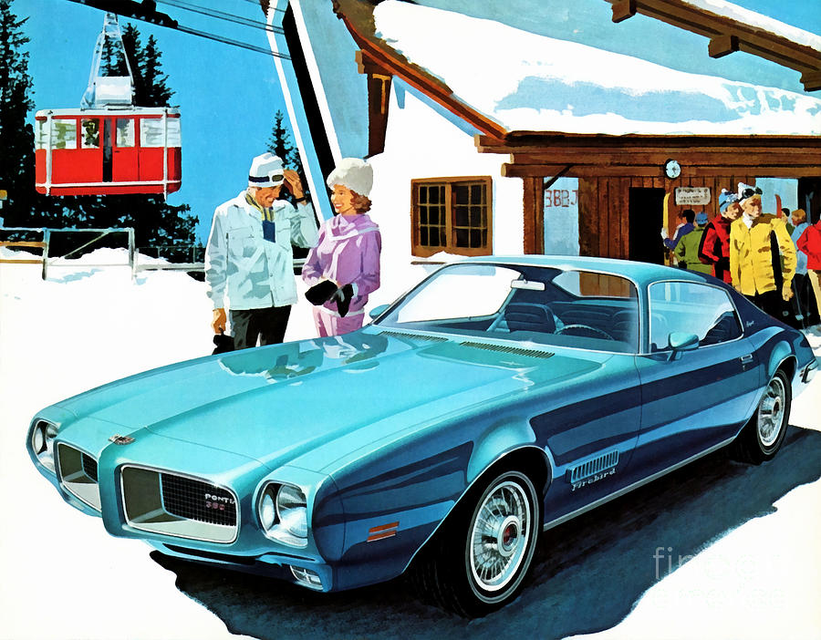 Pontiac Painting - 1971 Pontiac Firebird Espirit by Vincent Monozlay