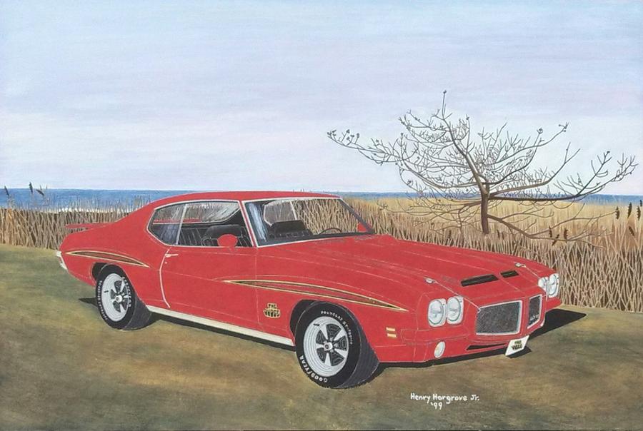 Pontiac Gto Judge Painting - 1971 Pontiac GTO Judge by Henry Hargrove Jr