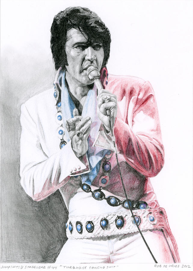 1971 Turquoise Concho Suit Drawing by Rob De Vries
