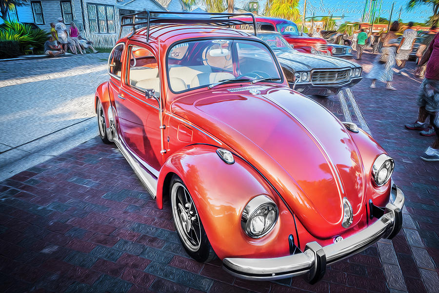 1971 Volkswagen Beetle Painted Photograph by Rich Franco