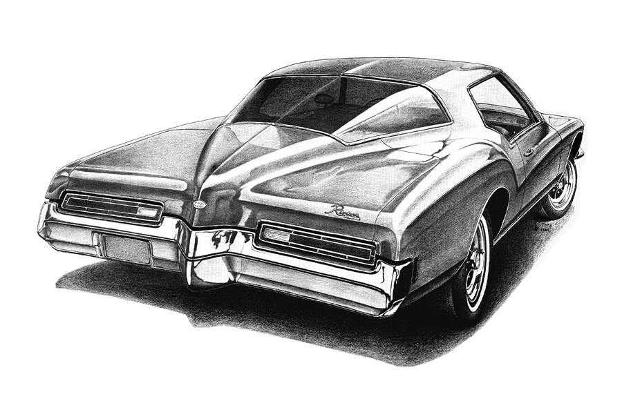 1972 Buick Riviera Drawing - 1972 Buick Riviera by Nick Toth
