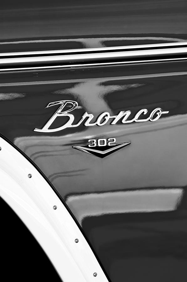 Car Photograph - 1972 Ford Bronco Emblem by Jill Reger