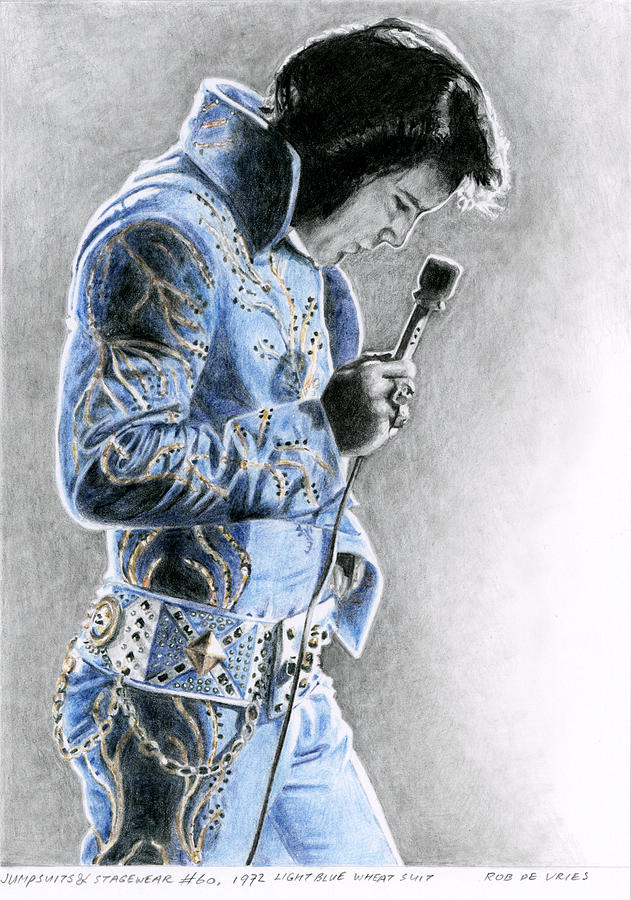 1972 Light Blue Wheat Suit Drawing by Rob De Vries