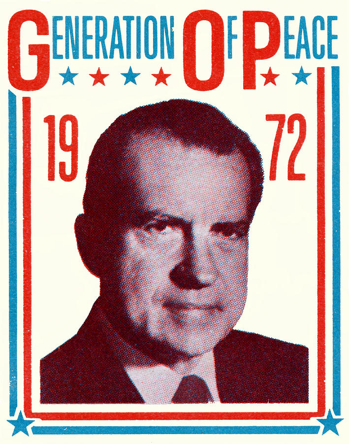1972 Nixon Presidential Campaign Painting by Historic Image