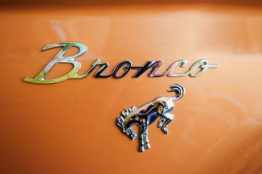 Car Photograph - 1973 Ford Bronco Ranger Emblem by Jill Reger