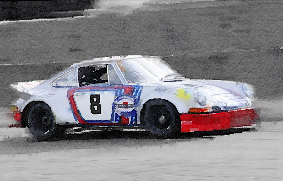 Car Painting - 1973 Porsche 911 Watercolor by Naxart Studio